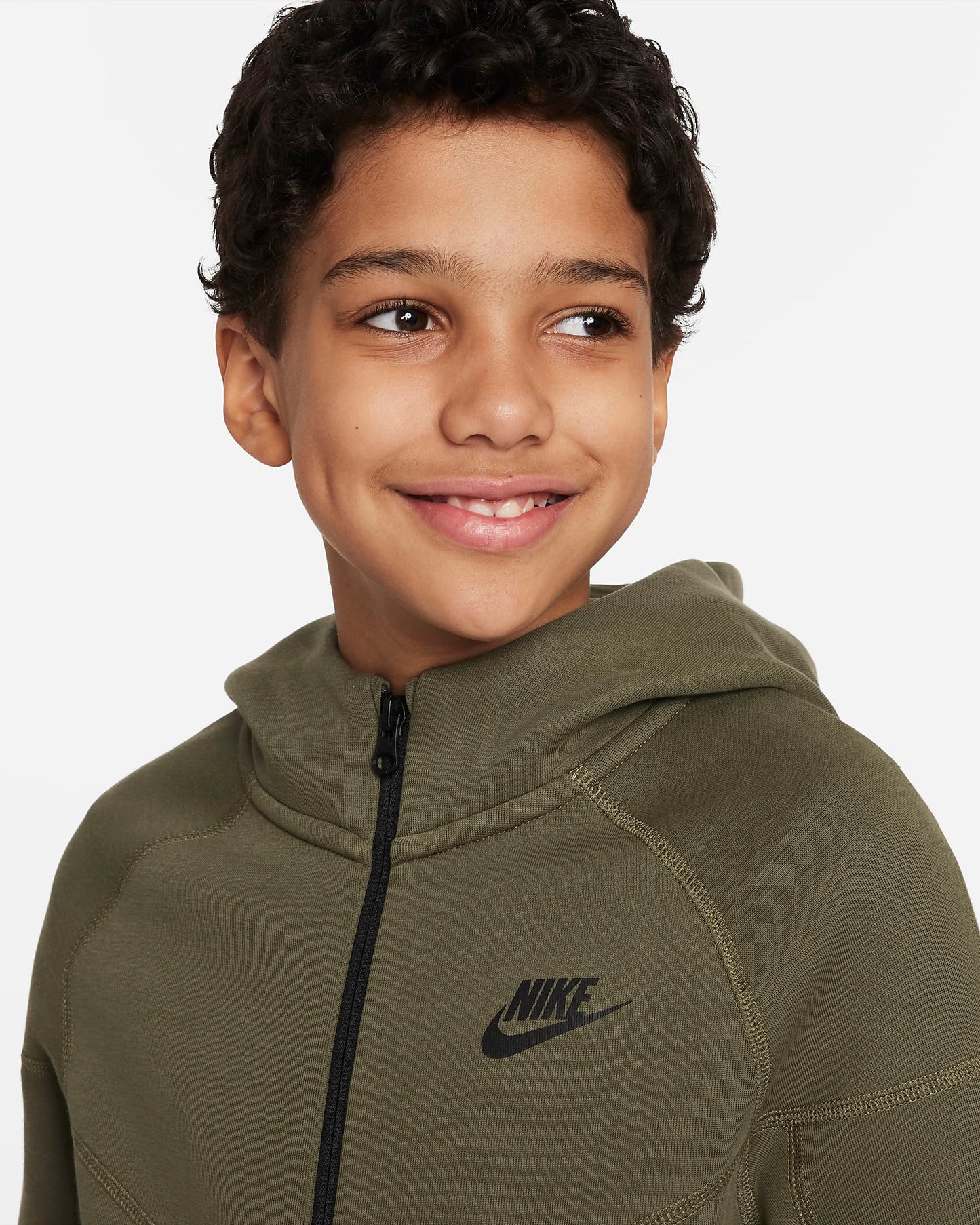 Nike Sportswear Tech Fleece Older Boys' Hoodie | Medium Olive