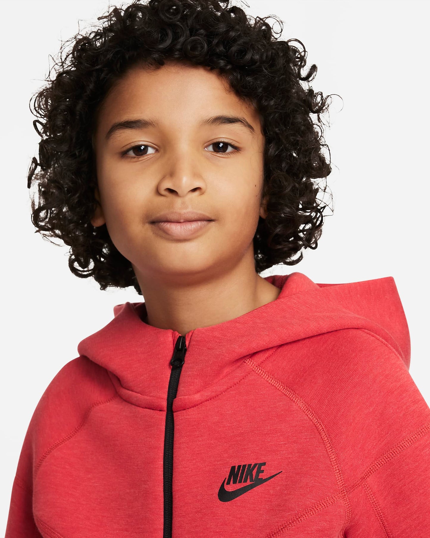 Nike Sportswear Tech Fleece Older Boys' Hoodie | Light University Red