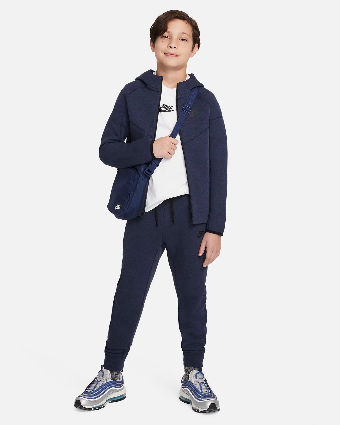 Nike Sportswear Tech Fleece Older Boys' Hoodie | Obsidian Heather