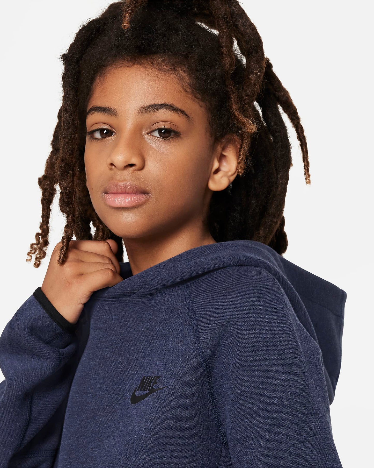 Nike Sportswear Tech Fleece Older Boys' Pullover Hoodie | Obsidian Heather