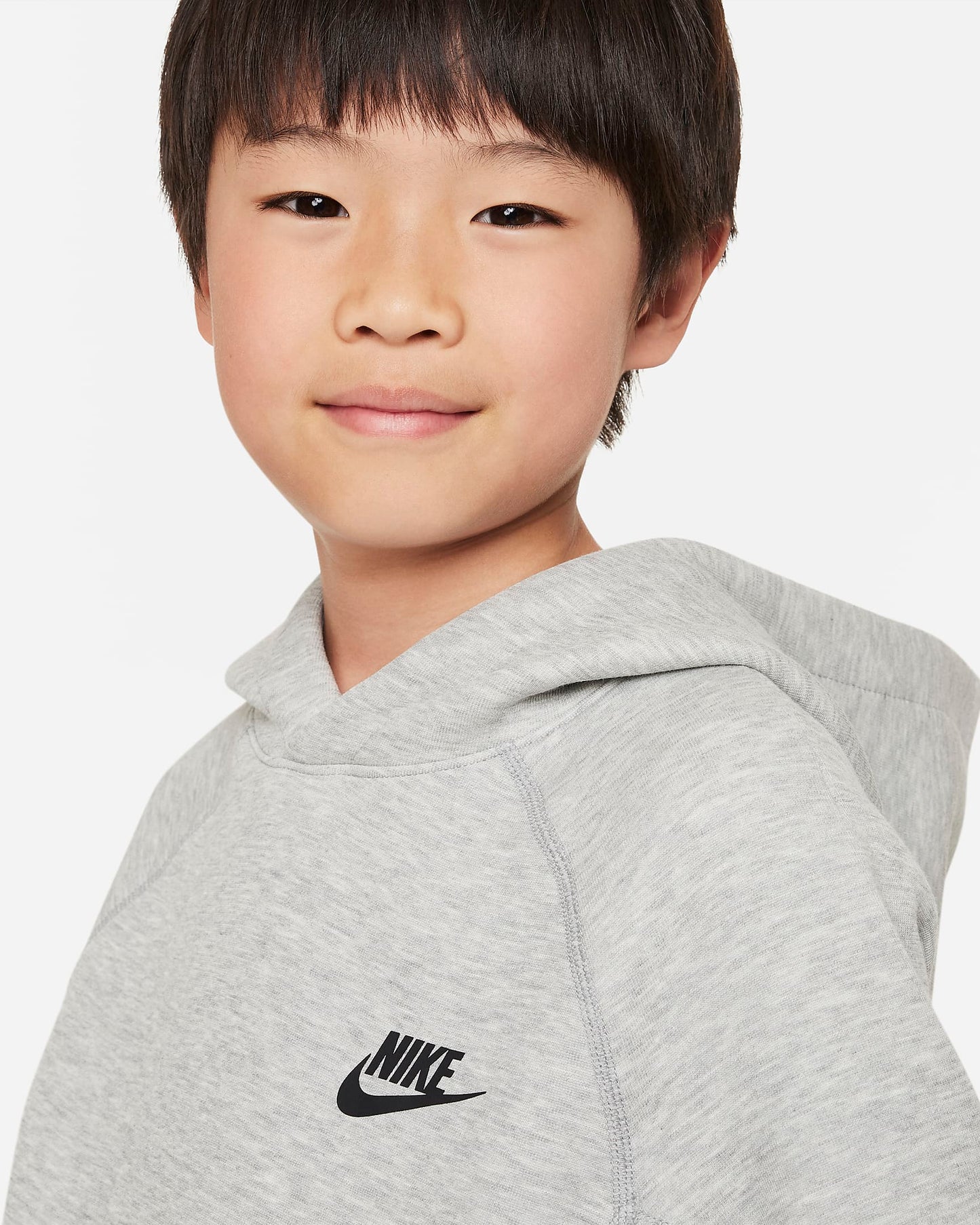 Nike Sportswear Tech Fleece Older Boys' Pullover Hoodie | Dark Grey Heather