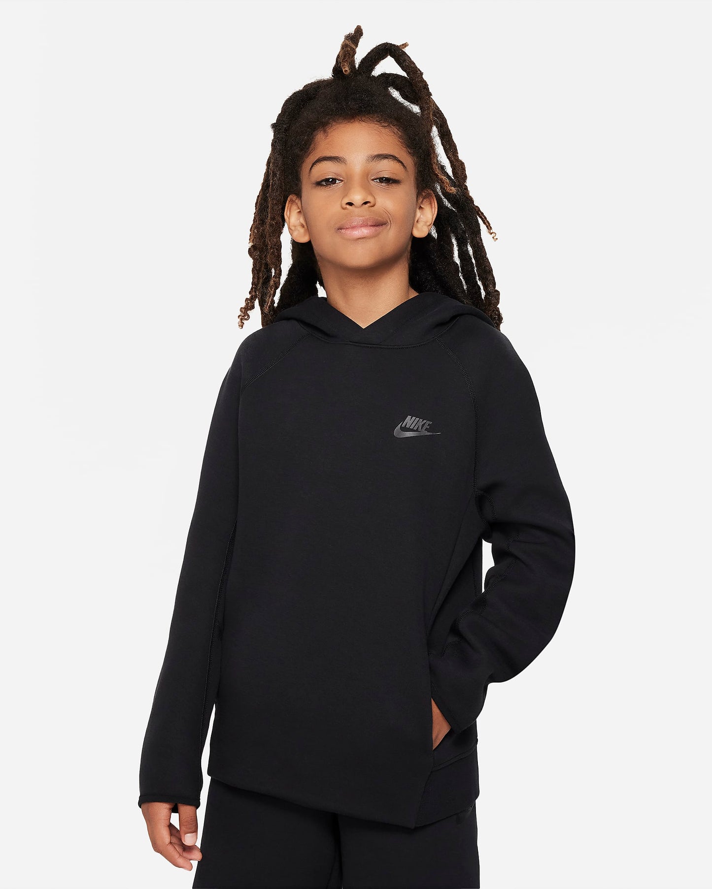 Nike Sportswear Tech Fleece Older Boys' Pullover Hoodie | Black