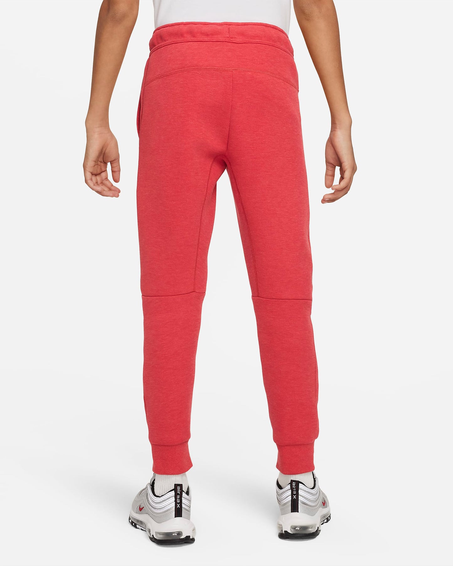 Nike Sportswear Tech Fleece Older Boys' Trousers | Light University Red Heather