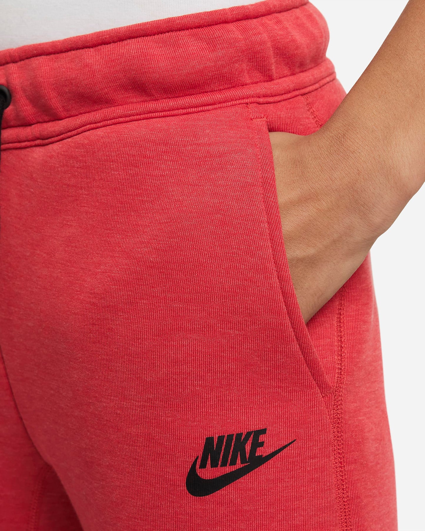 Nike Sportswear Tech Fleece Older Boys' Trousers | Light University Red Heather