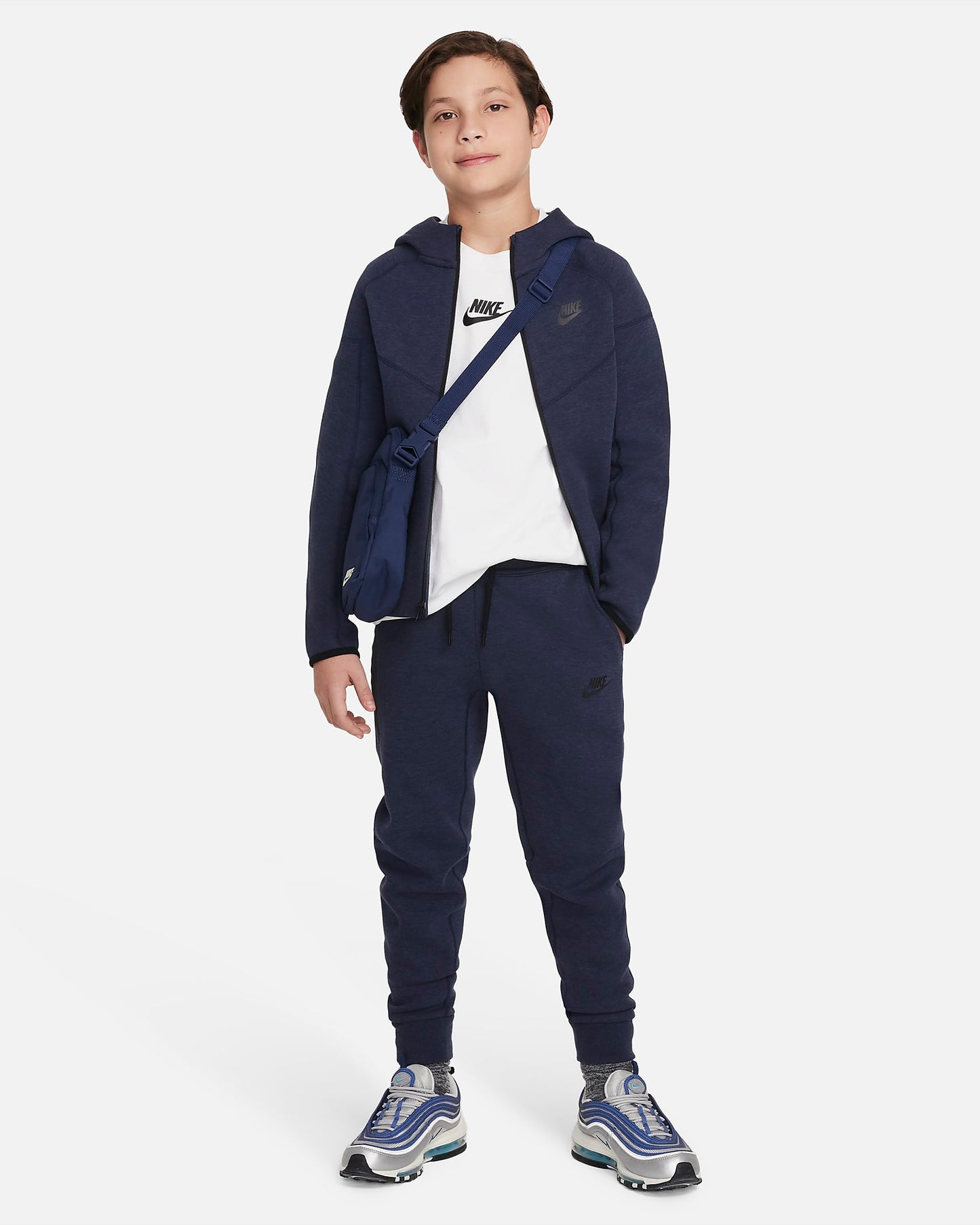 Nike Sportswear Tech Fleece Older Boys' Trousers | Obsidian Heather