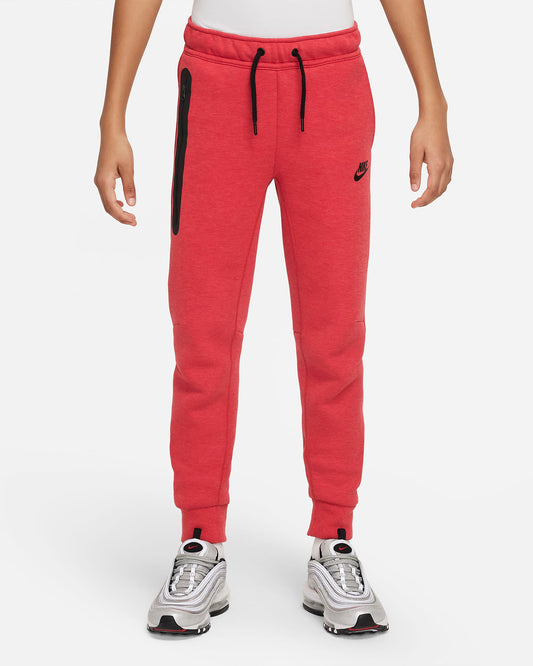 Nike Sportswear Tech Fleece Older Boys' Trousers | Light University Red Heather