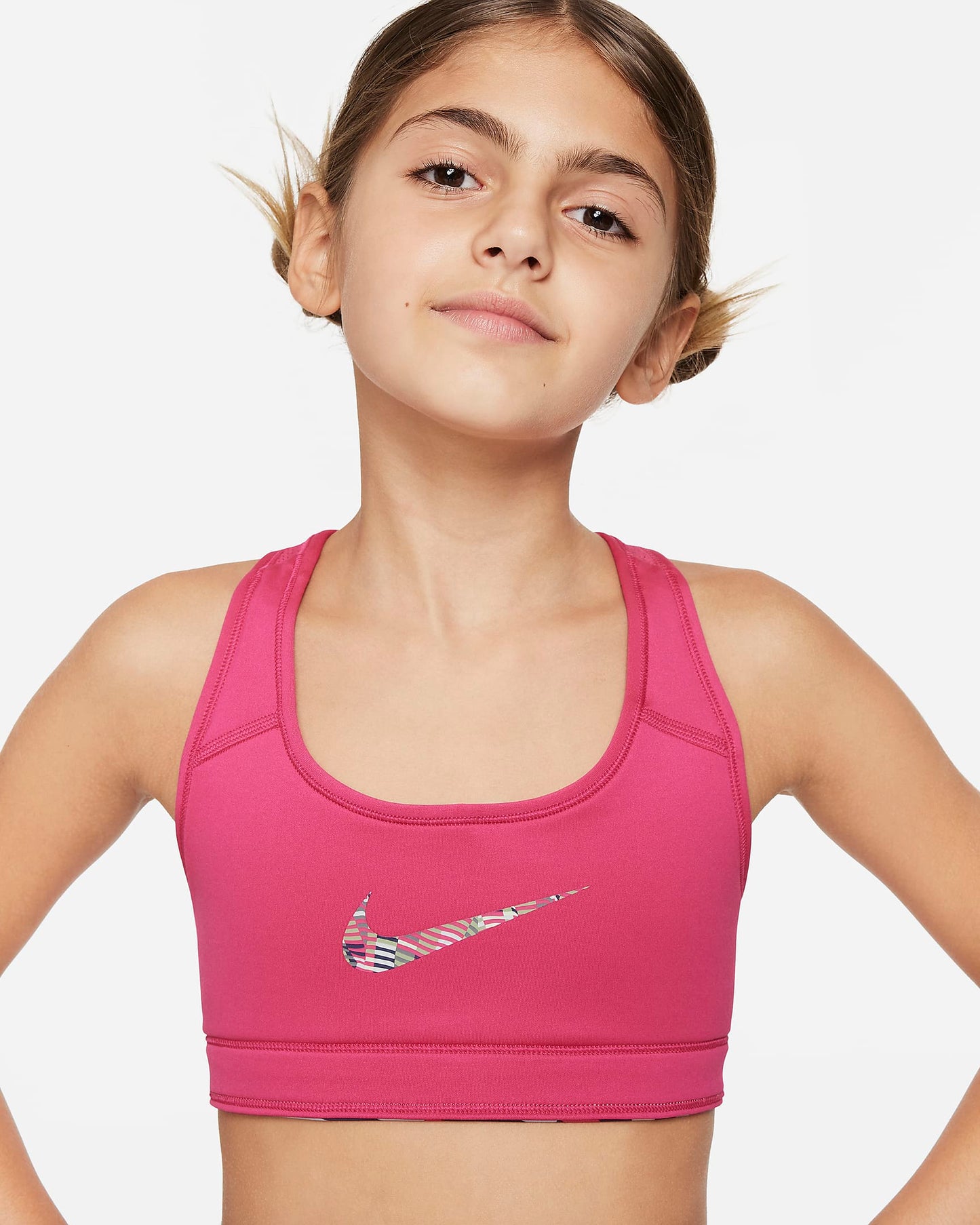 Nike Swoosh Older Girls' Reversible Sports Bra | Fireberry