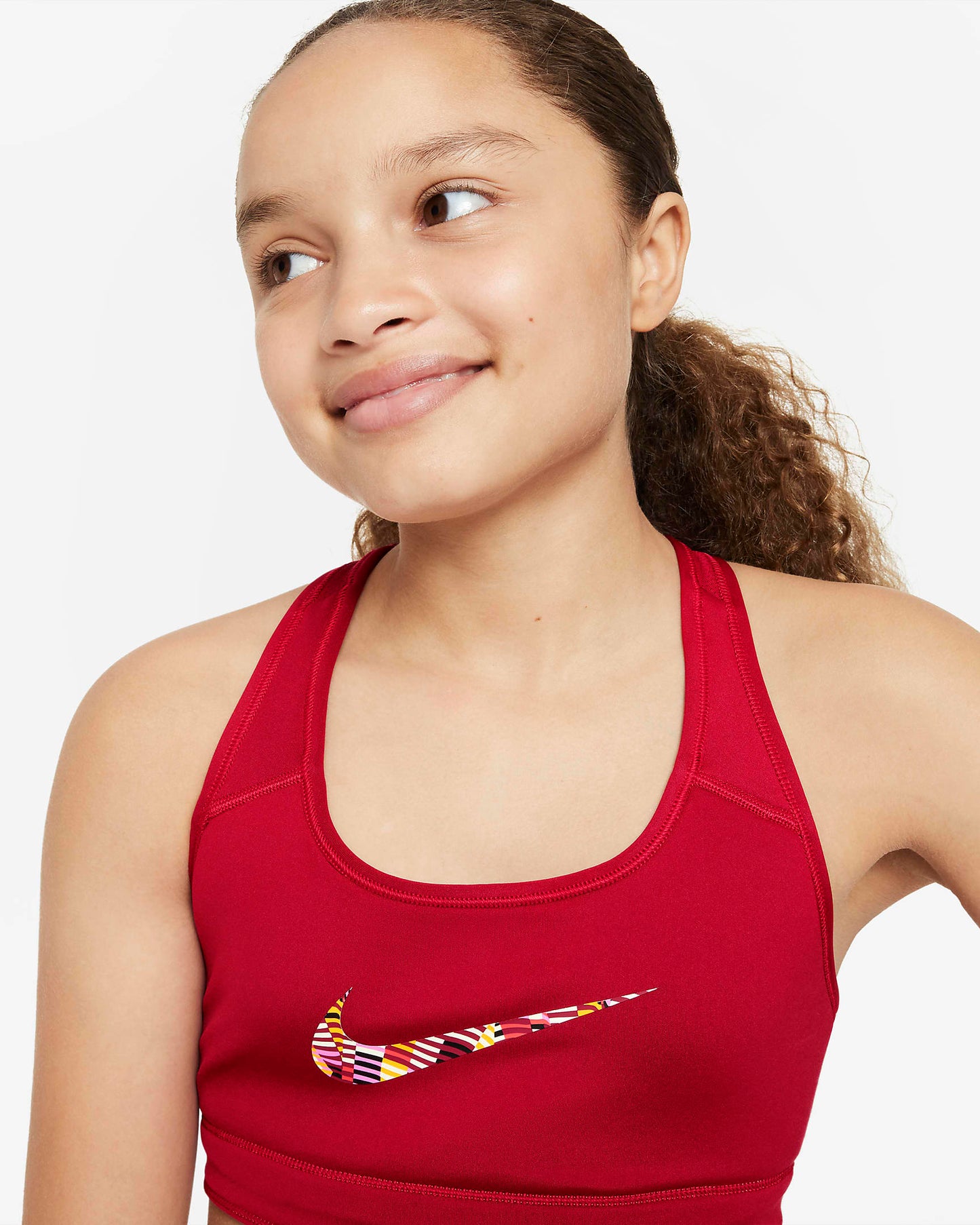 Nike Swoosh Older Girls' Reversible Sports Bra | Playful Pink