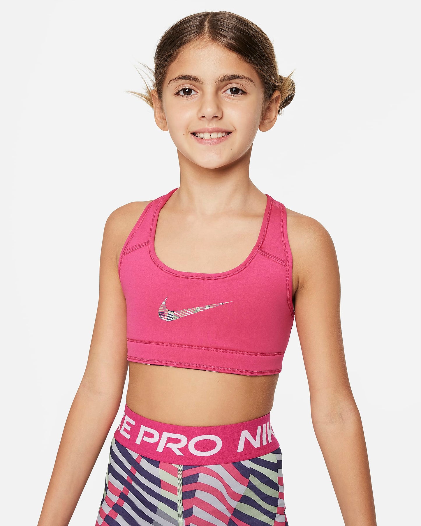 Nike Swoosh Older Girls' Reversible Sports Bra | Fireberry