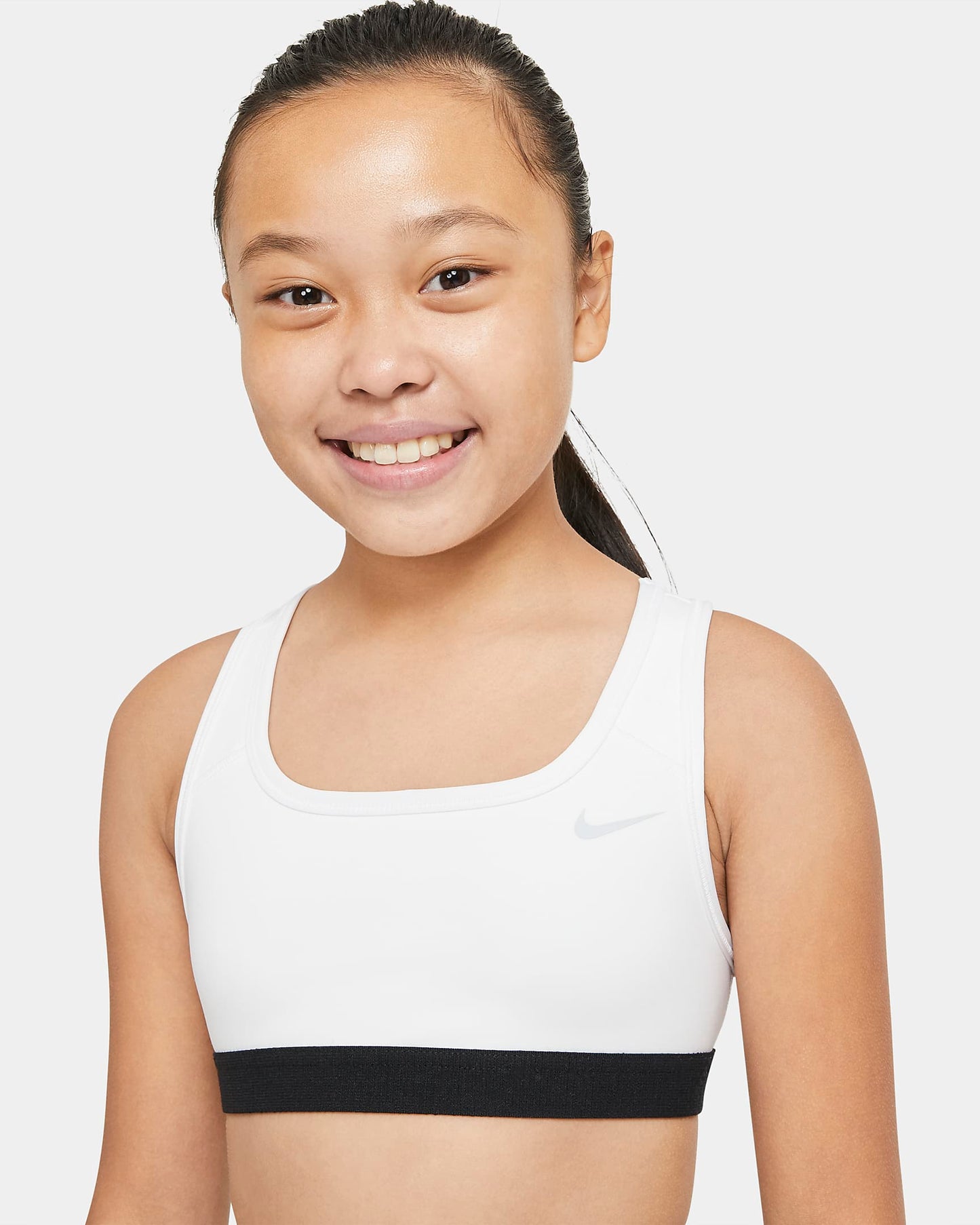 Nike Swoosh Older Girls' Sports Bra | White