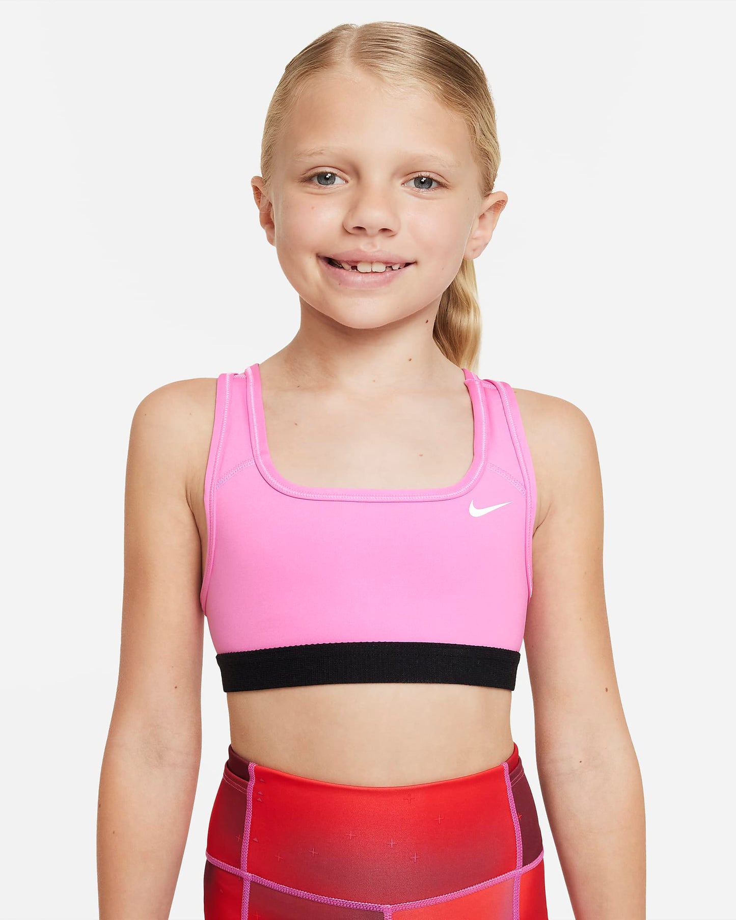 Nike Swoosh Older Girls' Sports Bra | Playful Pink