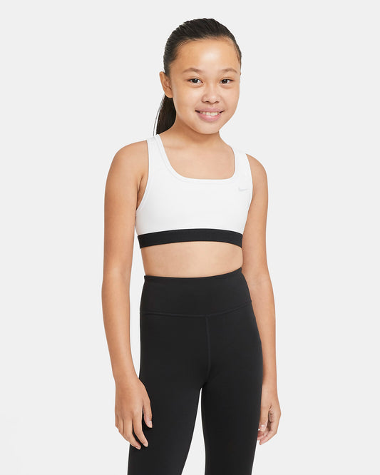 Nike Swoosh Older Girls' Sports Bra | White