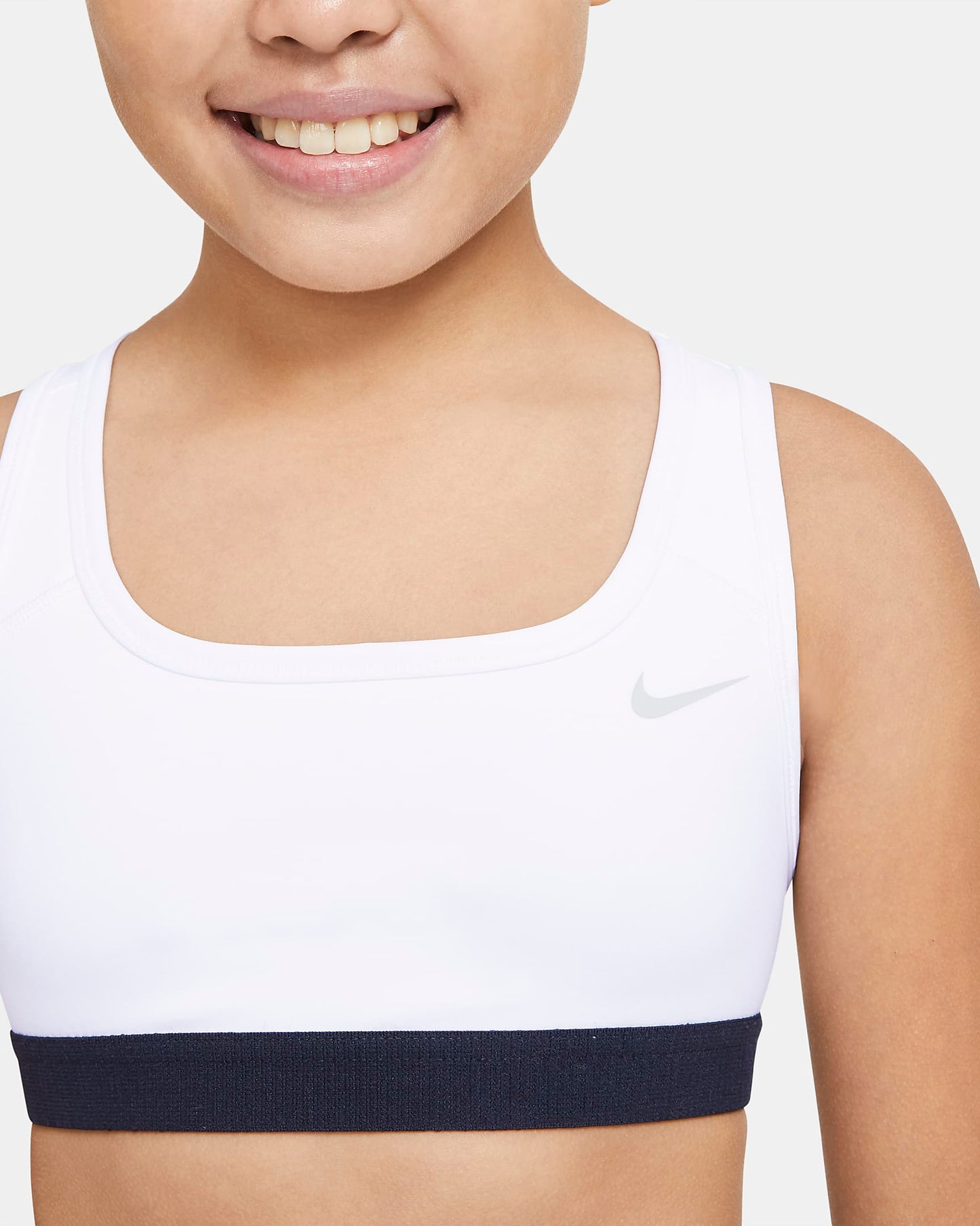 Nike Swoosh Older Girls' Sports Bra | White