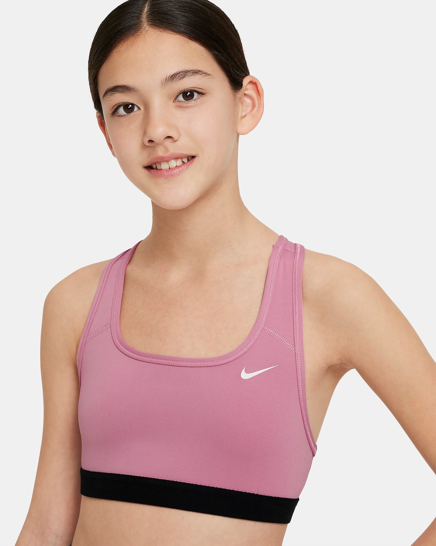 Nike Swoosh Older Girls' Sports Bra | Elemental Pink