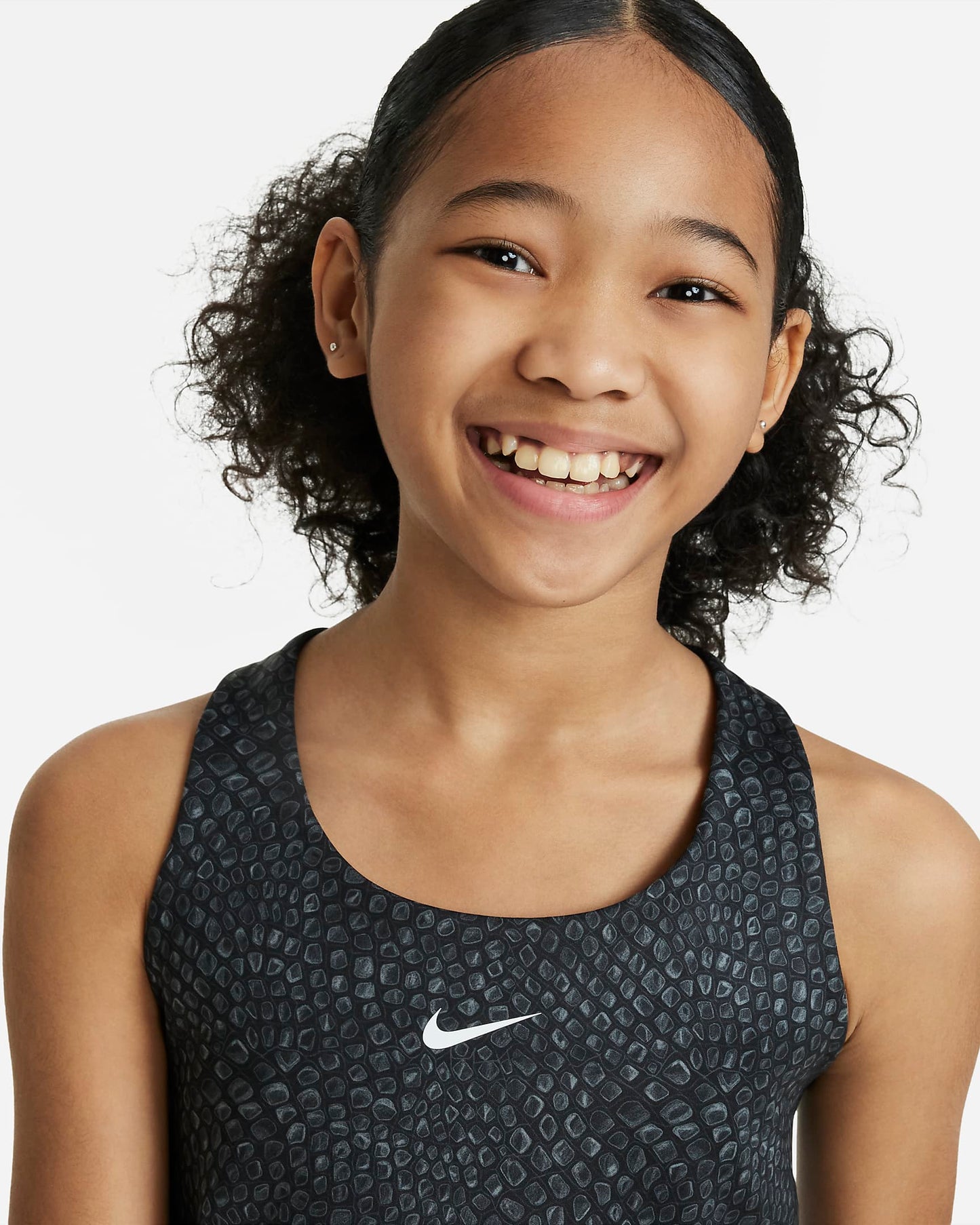 Nike Swoosh Older Girls' Tank Sports Bra | Black