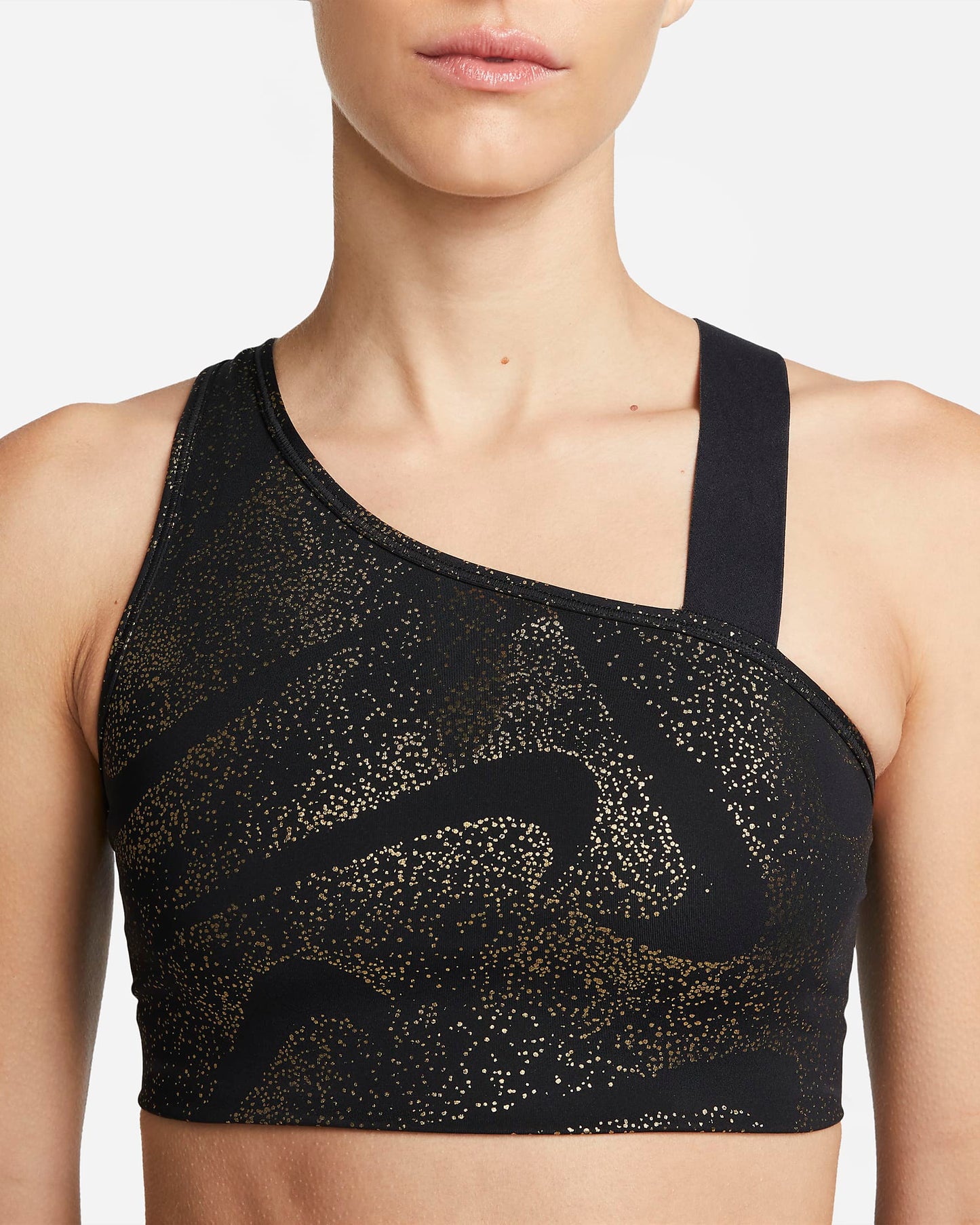 Nike Swoosh Asymmetrical Sports Bra | Black